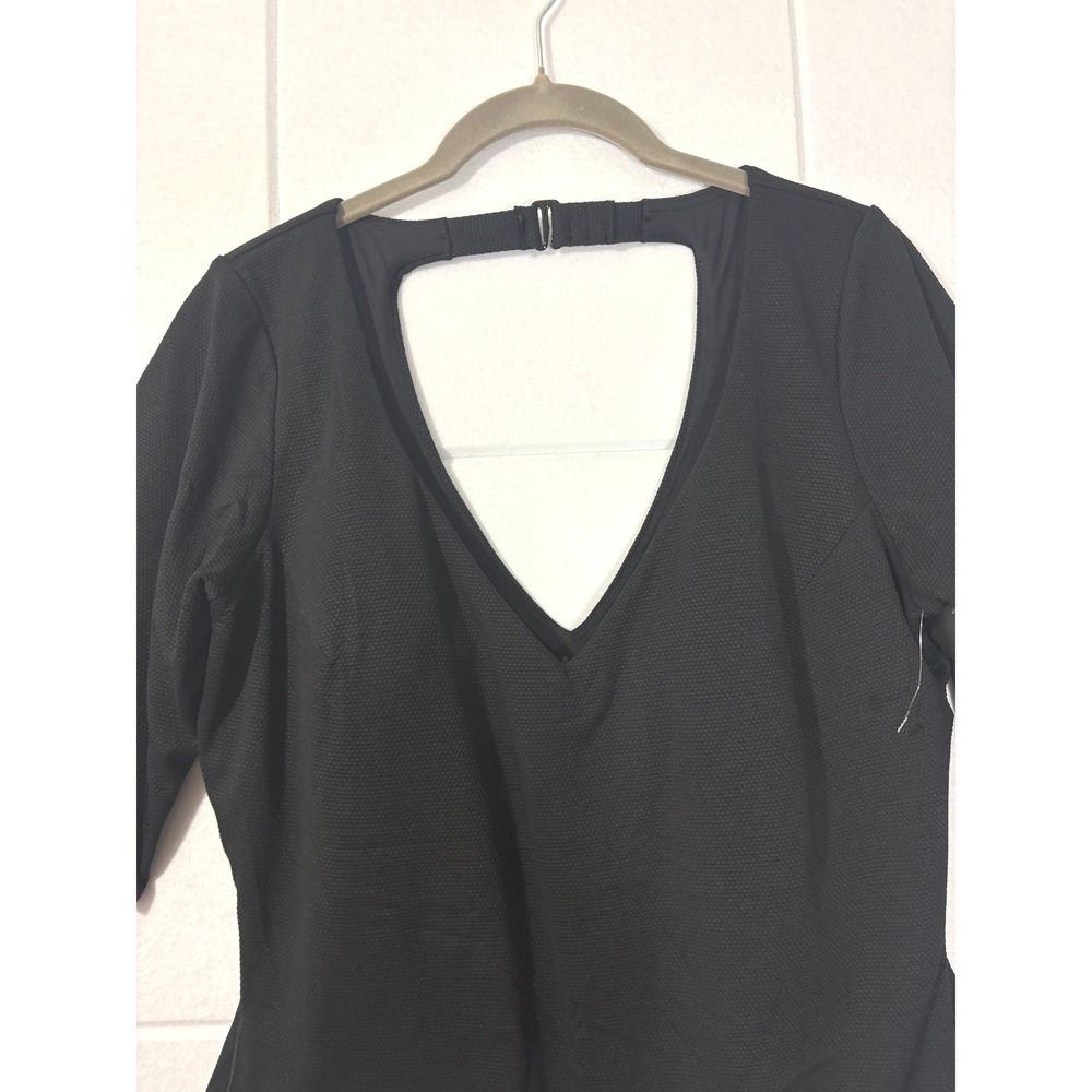 Spanx Pique Shaping One Piece Swimsuit Black Short Sleeve 50386R 2X - Picture 8 of 9